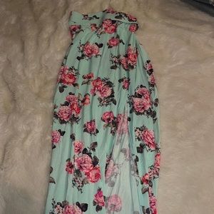 Floral Maxi skirt with slit